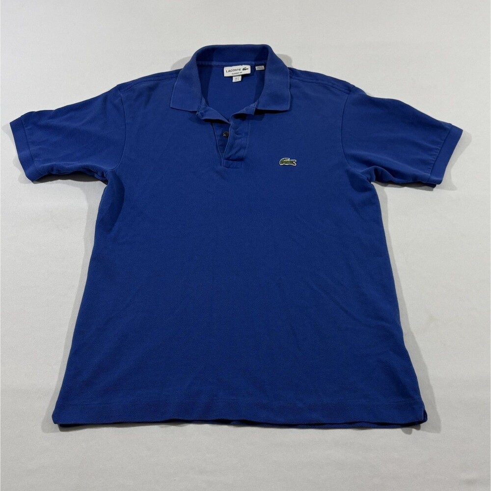 Lacoste Mens Polo Shirt Blue Royal Cotton Short Sleeve Classic Fit Preppy Sz 5 L